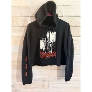 SlipKnot Cropped  Women's  Graphic Black Hoodie Size XL Fast Shipping
